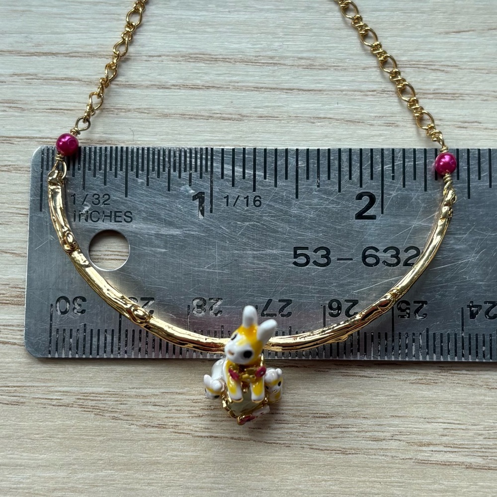 Genuine Les Néréides Gold Rabbit & Bunnies Half Cuff Bracelet - Picture 5 of 5